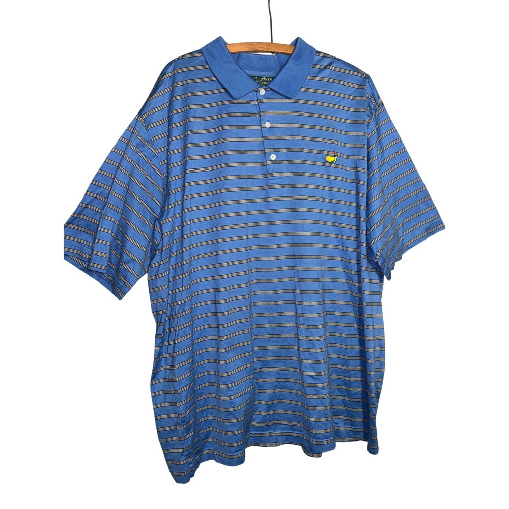 Amen Corner Masters Golf Polo Shirt Mens XXL Striped Pima Cotton Short Sleeve
